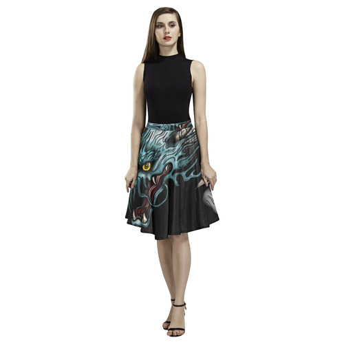 Dragon Soar Melete Pleated Midi Skirt (Model D15)