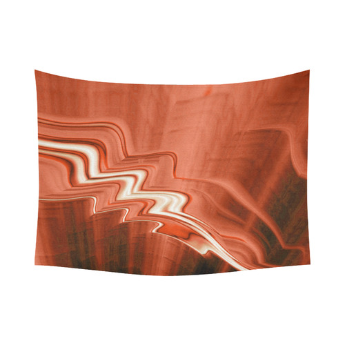 Red Cliffs Abstract Fractal Landscape Cotton Linen Wall Tapestry 80"x 60"
