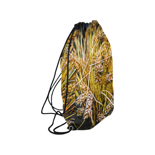 Grain Wheat wheatear Autumn Harvest Thanksgiving Medium Drawstring Bag Model 1604 (Twin Sides) 13.8"(W) * 18.1"(H)