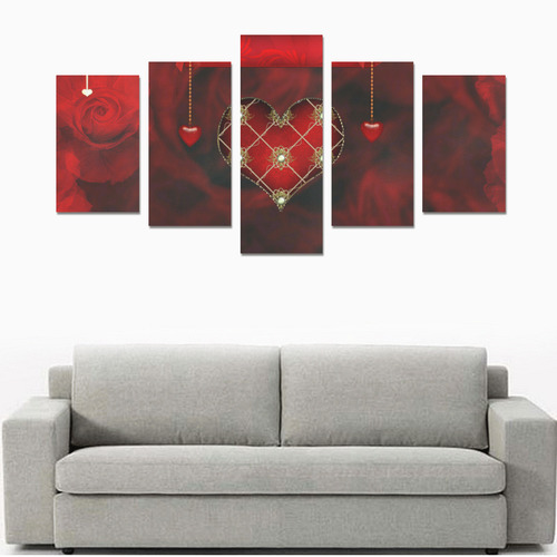 Beautiful heart Canvas Print Sets C (No Frame)