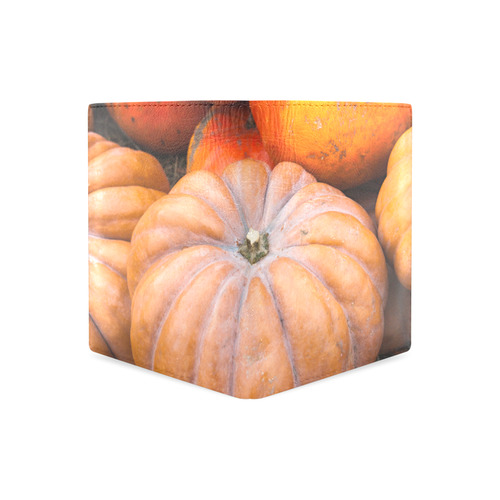 Pumpkin Halloween Thanksgiving Crop Holiday Cool Men's Leather Wallet (Model 1612)