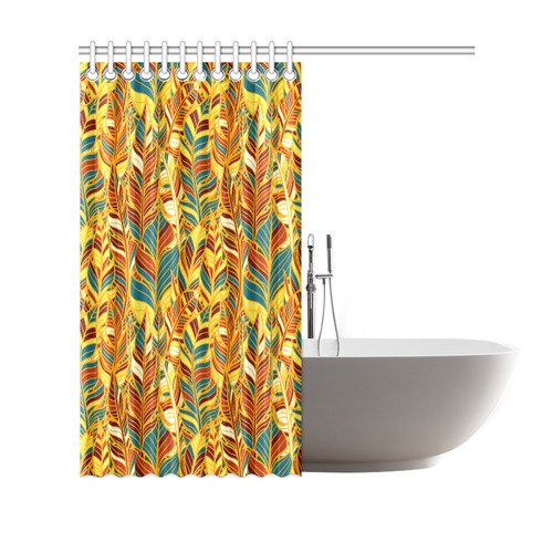 Trendy Boho Vintage Feather Bohemian Shower Curtain 69"x70"