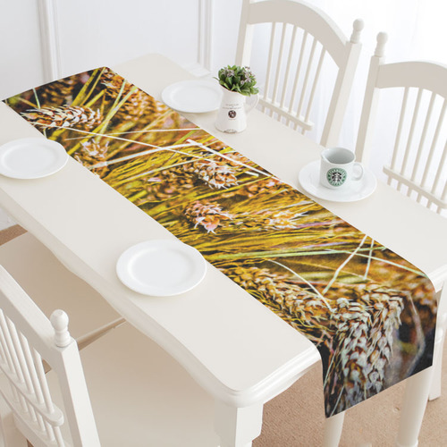 Grain Wheat wheatear Autumn Crop Thanksgiving Table Runner 14x72 inch