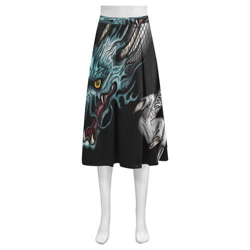 Dragon Soar Mnemosyne Women's Crepe Skirt (Model D16)