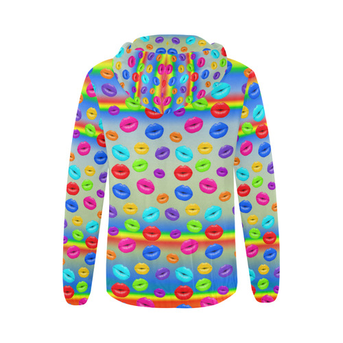 Lets Kiss Again All Over Print Full Zip Hoodie for Women (Model H14)