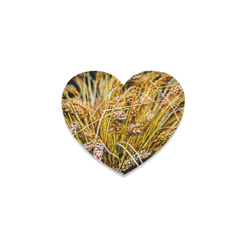Grain Wheat wheatear Autumn Harvest Thanksgiving Heart Coaster