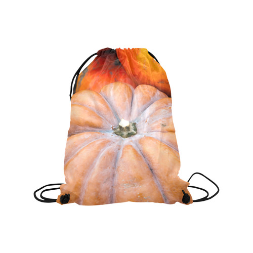 Pumpkin Halloween Thanksgiving Crop Holiday Fall Medium Drawstring Bag Model 1604 (Twin Sides) 13.8"(W) * 18.1"(H)