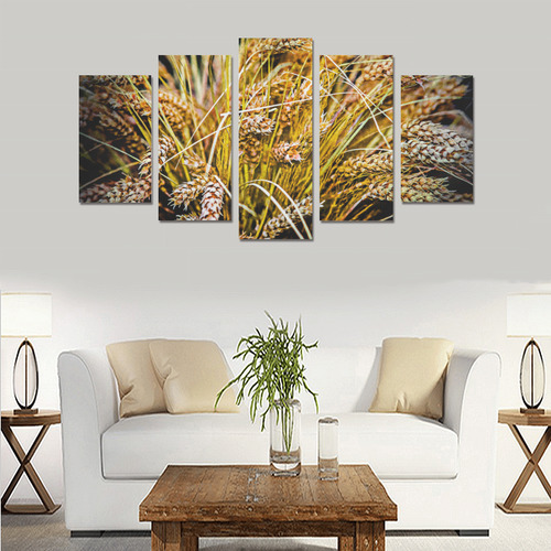 Grain Wheat wheatear Autumn Crop Thanksgiving Canvas Print Sets A (No Frame)