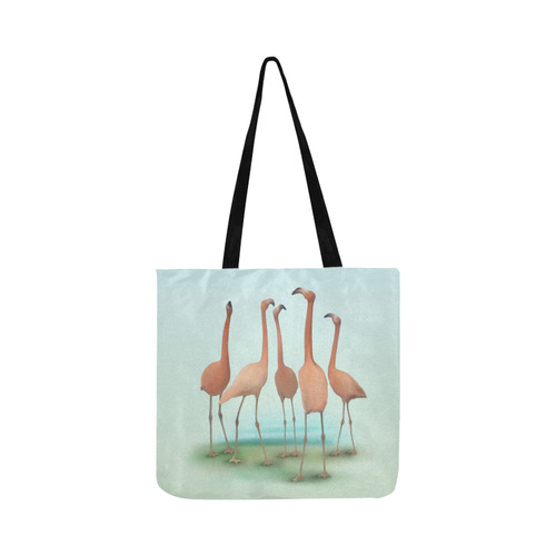 Flamingo Mingle, watercolor, birds Reusable Shopping Bag Model 1660 (Two sides)
