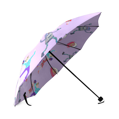 Alien Robots Attack Foldable Umbrella (Model U01)