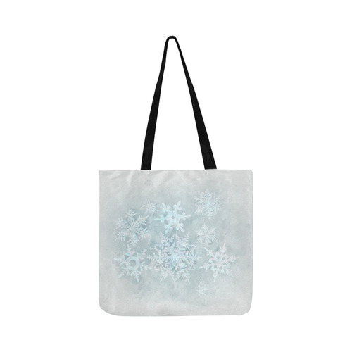 Snowflakes White and blue, Christmas Reusable Shopping Bag Model 1660 (Two sides)