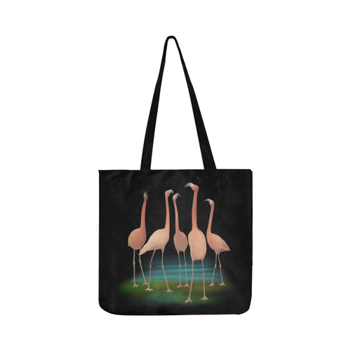 Flamingo Mingle, watercolor, birds Reusable Shopping Bag Model 1660 (Two sides)
