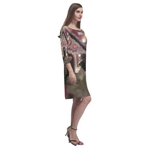 Dream of Christmas by Martina Webster Rhea Loose Round Neck Dress(Model D22)