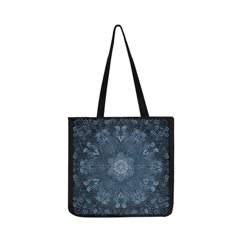 Blue Mandala Ornate Pattern 3D effect Reusable Shopping Bag Model 1660 (Two sides)