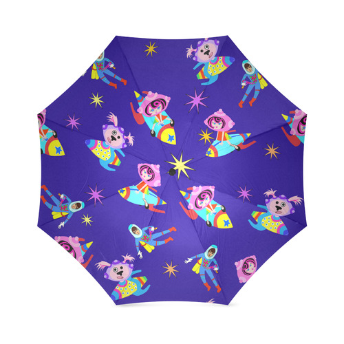 Spaceship Betty zipping through Space Foldable Umbrella (Model U01)