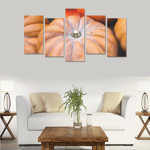 Pumpkin Halloween Thanksgiving Crop Holiday Fall Canvas Print Sets E (No Frame)