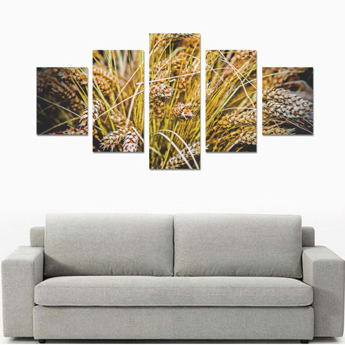Grain Wheat wheatear Autumn Crop Thanksgiving Canvas Print Sets B (No Frame)