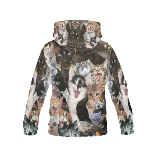 Crazy Kitten Show All Over Print Hoodie for Women (USA Size) (Model H13)