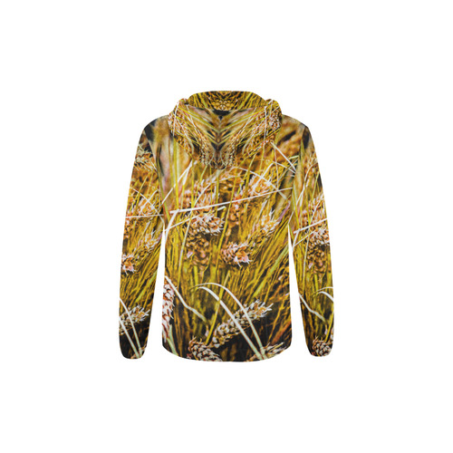 Grain Wheat wheatear Autumn Crop Thanksgiving All Over Print Full Zip Hoodie for Kid (Model H14)