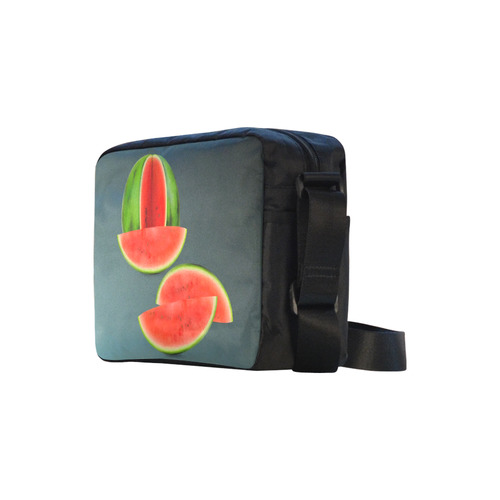 Watercolor Watermelon, red green and sweet Classic Cross-body Nylon Bags (Model 1632)