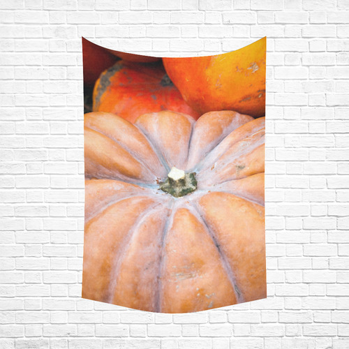 Pumpkin Halloween Thanksgiving Crop Holiday Fall Cotton Linen Wall Tapestry 60"x 90"