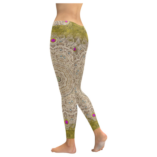 Silent in the forest of  wood Women's Low Rise Leggings (Invisible Stitch) (Model L05)