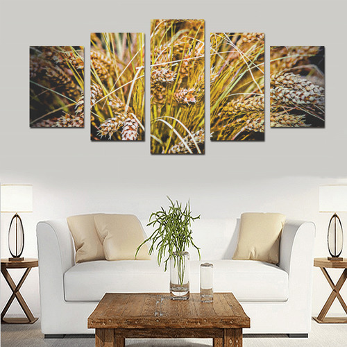 Grain Wheat wheatear Autumn Crop Thanksgiving Canvas Print Sets D (No Frame)