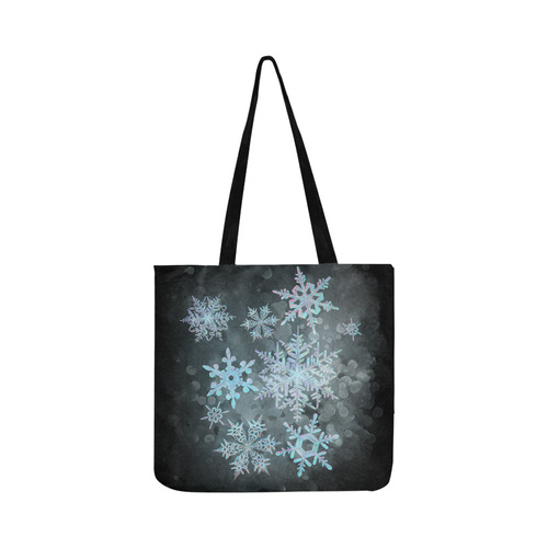 Snowflakes, snow, white and blue, Christmas Reusable Shopping Bag Model 1660 (Two sides)