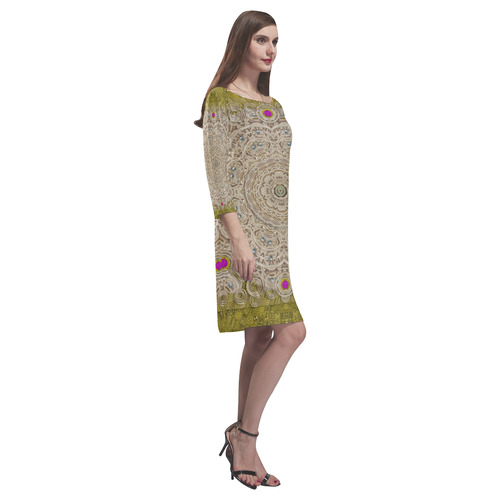 Silent in the forest of  wood Rhea Loose Round Neck Dress(Model D22)