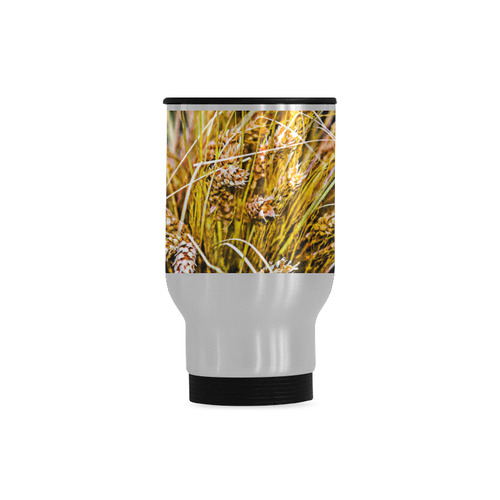 Grain Wheat wheatear Autumn Crop Thanksgiving Travel Mug (Silver) (14 Oz)