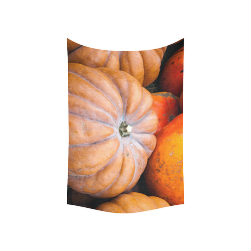 Pumpkin Halloween Thanksgiving Crop Holiday Fall Cotton Linen Wall Tapestry 60"x 40"