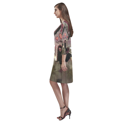 Dream of Christmas by Martina Webster Rhea Loose Round Neck Dress(Model D22)