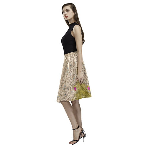 Silent in the forest of  wood Melete Pleated Midi Skirt (Model D15)