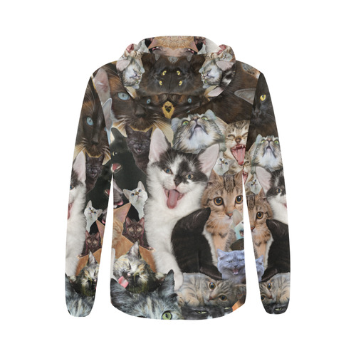 Crazy Kitten Show All Over Print Full Zip Hoodie for Women (Model H14)