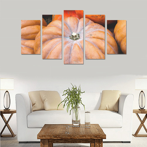 Pumpkin Halloween Thanksgiving Crop Holiday Fall Canvas Print Sets A (No Frame)