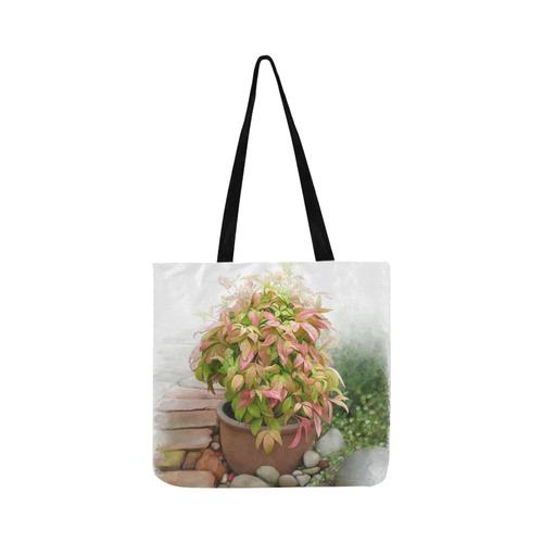 Pot full of colors, floral watercolors, plant Reusable Shopping Bag Model 1660 (Two sides)