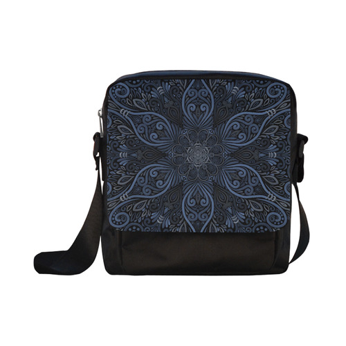 Blue Mandala Pattern with 3D effect Crossbody Nylon Bags (Model 1633)