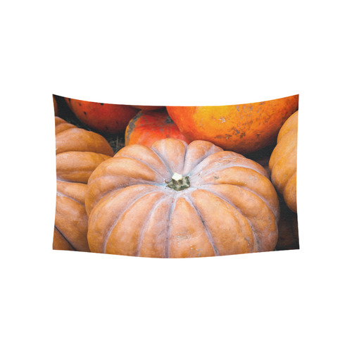 Pumpkin Halloween Thanksgiving Crop Holiday Fall Cotton Linen Wall Tapestry 60"x 40"