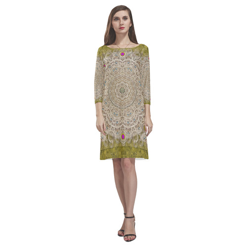 Silent in the forest of  wood Rhea Loose Round Neck Dress(Model D22)