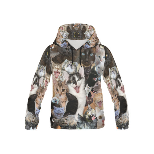 Crazy Kitten Show All Over Print Hoodie for Kid (USA Size) (Model H13)