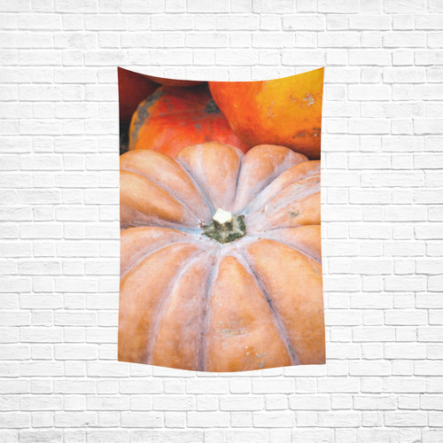 Pumpkin Halloween Thanksgiving Crop Holiday Fall Cotton Linen Wall Tapestry 40"x 60"
