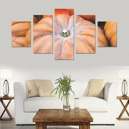 Pumpkin Halloween Thanksgiving Crop Holiday Fall Canvas Print Sets B (No Frame)