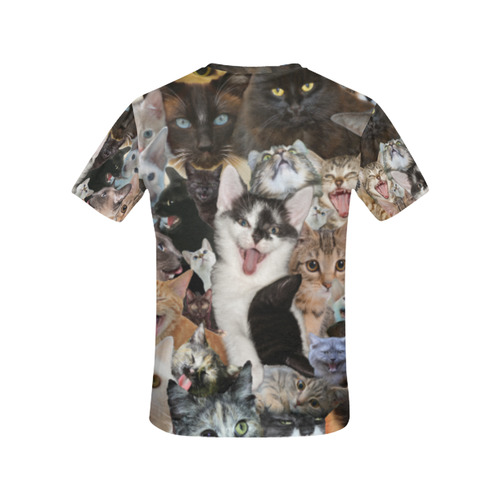 Crazy Kitten Show All Over Print T-Shirt for Women (USA Size) (Model T40)