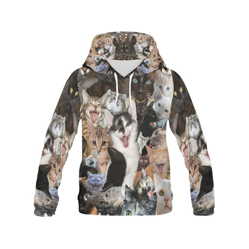 Crazy Kitten Show All Over Print Hoodie for Men (USA Size) (Model H13)