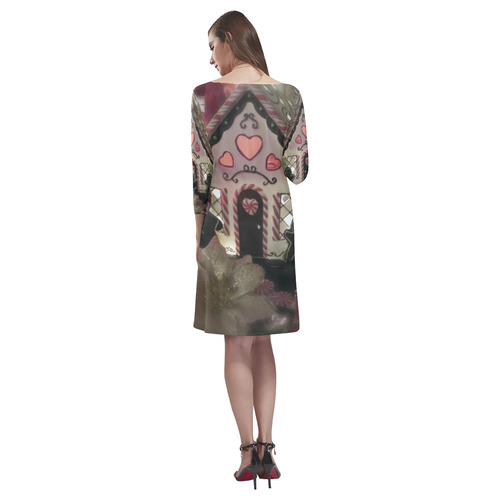 Dream of Christmas by Martina Webster Rhea Loose Round Neck Dress(Model D22)