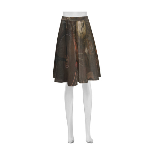 Vintage gothic brown steampunk clocks and gears Athena Women's Short Skirt (Model D15)