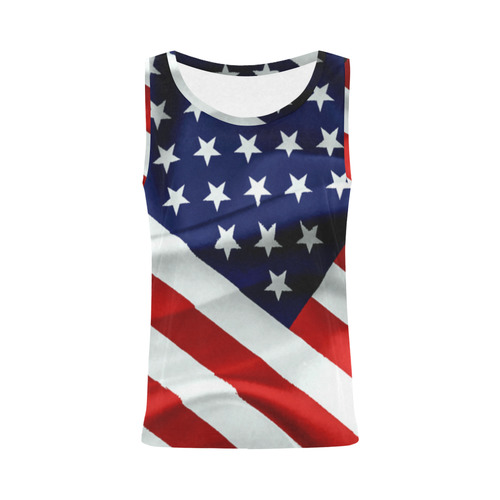 America Flag Banner Patriot Stars Stripes Freedom All Over Print Tank Top for Women (Model T43)