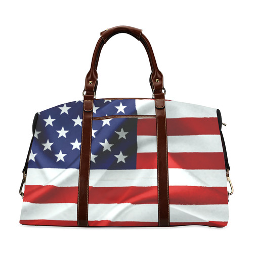 America Flag Banner Patriot Stars Stripes Freedom Classic Travel Bag (Model 1643) Remake