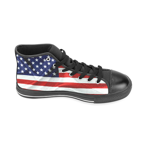 America Flag Banner Patriot Stars Stripes Freedom Men’s Classic High Top Canvas Shoes /Large Size (Model 017)