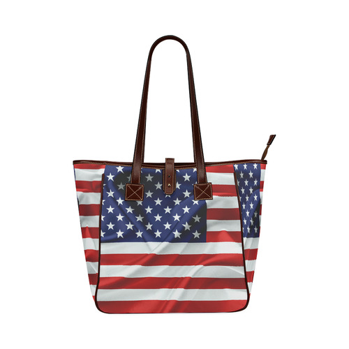 America Flag Banner Patriot Stars Stripes Freedom Classic Tote Bag (Model 1644)